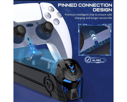Зарядка для джойстика PS5 BebonCool Док Станція для PlayStation 5 PS5 DualSense/edge на 2 геймпади з LED Чорний Зарядка для джойстика PS5 BebonCool Док Станція для PlayStation 5 PS5 DualSense/edge на 2 геймпади з LED Чорний