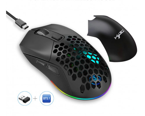 Миша бездротова HXSJ Т28 з акумулятором та RGB підсвічуванням 2,4G+Bluetooth Black Миша бездротова HXSJ Т28 з акумулятором та RGB підсвічуванням 2,4G+Bluetooth Black