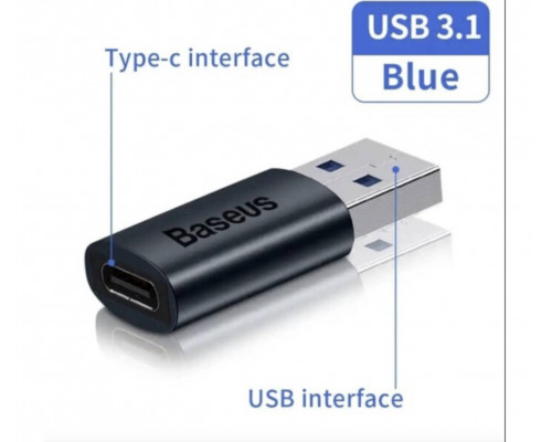 Перехідник USB 3.1 - USB type C Адаптер BASEUS 3.1 Чорний Перехідник USB 3.1 - USB type C Адаптер BASEUS 3.1 Чорний