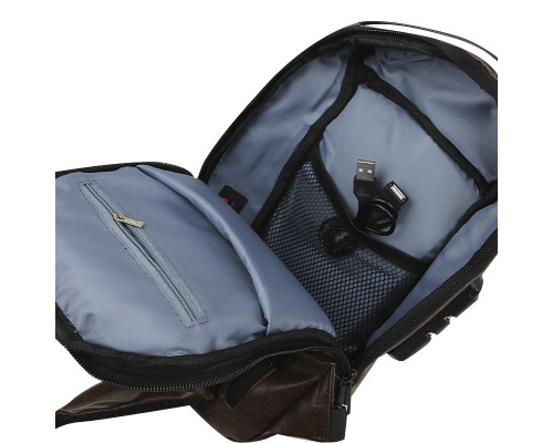 Сумка нагрудна через плече No Brand 694 32х16х10 см Dark Brown