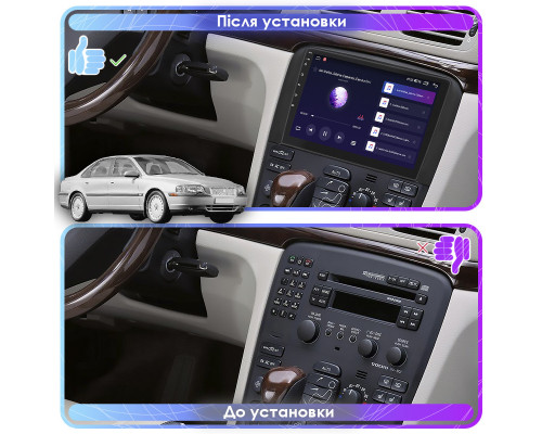 Штатна магнітола Lesko для Volvo S80 I 1998-2003 екран 9 6/128Gb Штатна магнітола Lesko для Volvo S80 I 1998-2003 екран 9 6/128Gb