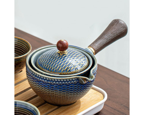 Дорожній набір Blue для чайної церемонії No Brand Dragon 6 предметів