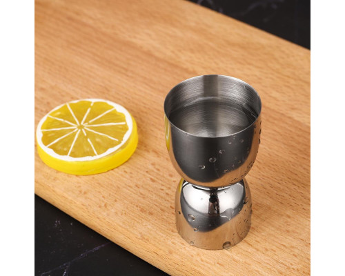 Джигер барний двосторонній ТМ мірна склянка 20/40 мл Сріблястий (С051371)