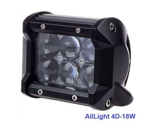 Світлодіодна фара AllLight 4D 18W 6chip CREE дальній 9-30V Світлодіодна фара AllLight 4D 18W 6chip CREE дальній 9-30V