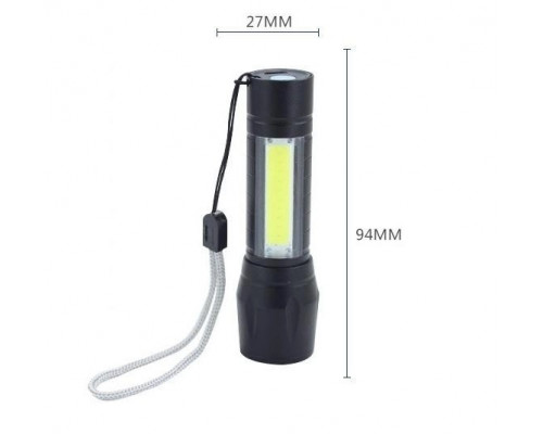 Ліхтарик світлодіодний акумуляторний FLish 3W LED + COB 350 лм USB (RT050713) Ліхтарик світлодіодний акумуляторний FLish 3W LED + COB 350 лм USB (RT050713)
