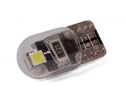 Світлодіодна лампа StarLight T10 2 діода 2835 12V 0.5W WHITE / мультиполярна в прозорій колбі / друкована плата Світлодіодна лампа StarLight T10 2 діода 2835 12V 0.5W WHITE / мультиполярна в прозорій колбі / друкована плата