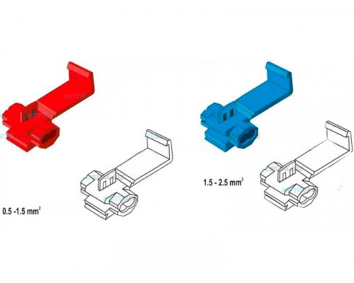 Набір клем з врізним контактом для швидкого монтажу K2 0,5 - 2,5 мм 70 шт Червоно-синій (С051304)