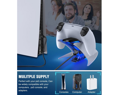 Зарядка для джойстика PS 5 Dobe Станція для PlayStation 5 PS 5 DualSense dualsense edge на 2 геймпади Білий Зарядка для джойстика PS 5 Dobe Станція для PlayStation 5 PS 5 DualSense dualsense edge на 2 геймпади Білий