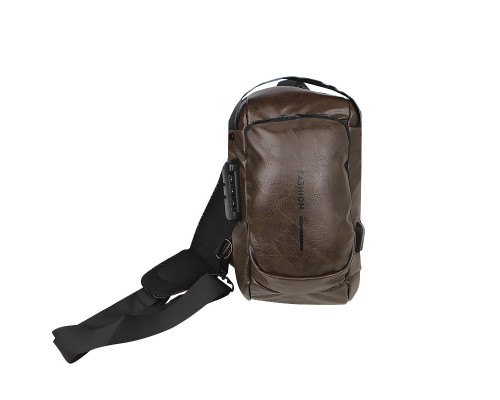 Сумка нагрудна через плече No Brand 694 32х16х10 см Dark Brown