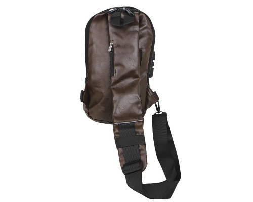 Сумка нагрудна через плече No Brand 694 32х16х10 см Dark Brown