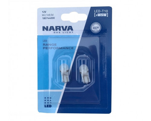 Комплект світлодіодних ламп Narva 18145B2 W5W LED Range Performance 12V 6000K 2 шт Комплект світлодіодних ламп Narva 18145B2 W5W LED Range Performance 12V 6000K 2 шт