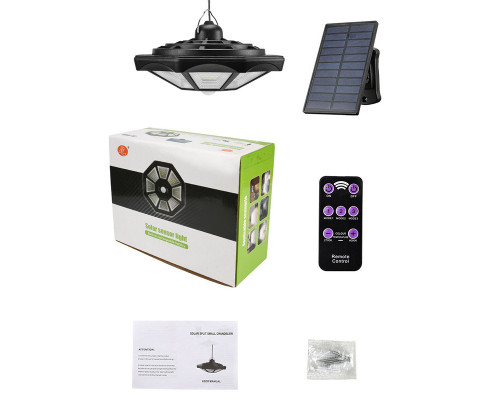 Кемпінговий ліхтар підвісний із сонячною батареєю пультом X-BALOG BL-ZB168A 13257-84515