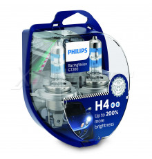 Автолампа PHILIPS 12342RGTS2 H4 60/55W 12V P43T RacingVision GT200 +200%