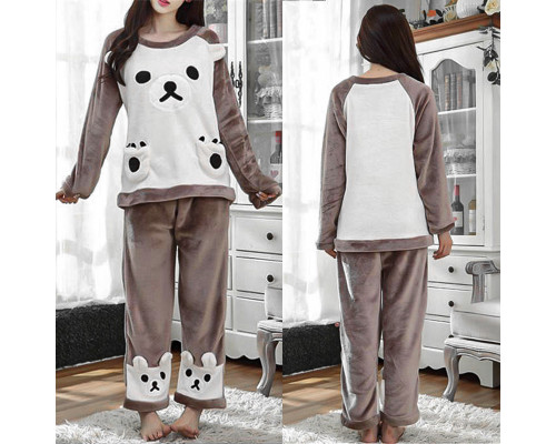 Жіноча піжама No Brand Bear XL Brown-White