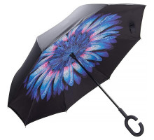 Парасолька навпаки Lesko Up-Brella Хризантема Синя (2907-75015)