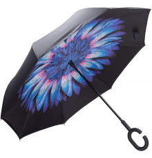 Парасолька навпаки Lesko Up-Brella Хризантема Синя (2907-75015)