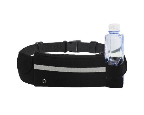 Сумка для бігу на пояс RunningBag з кишенею на пляшку Black (HbP0506201) Сумка для бігу на пояс RunningBag з кишенею на пляшку Black (HbP0506201)