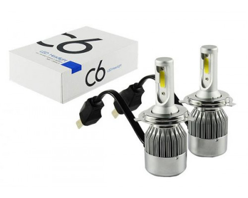 Комплект LED ламп C6 HeadLight H4 12v COB Комплект LED ламп C6 HeadLight H4 12v COB