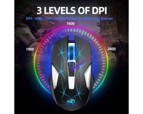 Мышь беспроводная с аккумулятором HXSJ T300 2.4 G Hz Black Мышь беспроводная с аккумулятором HXSJ T300 2.4 G Hz Black