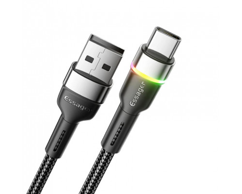 Зарядка USB кабель Essager для синхронізації та зарядки Android та інших пристроїв USB Type-C 1 м Чорний Зарядка USB кабель Essager для синхронізації та зарядки Android та інших пристроїв USB Type-C 1 м Чорний