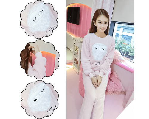 Жіноча тепла піжама Lesko Owl Pink 2XL костюм для дому Жіноча тепла піжама Lesko Owl Pink 2XL костюм для дому