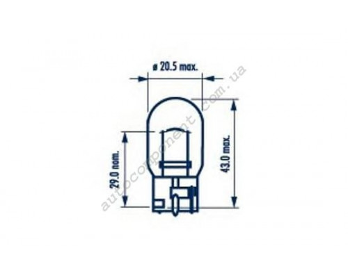 Автолампа ук. NARVA 17632 W21W 12V 21W W3X16d Автолампа ук. NARVA 17632 W21W 12V 21W W3X16d