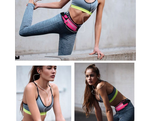 Спортивна сумка на пояс Psheko з кишенею на пляшку Pink (36156214)