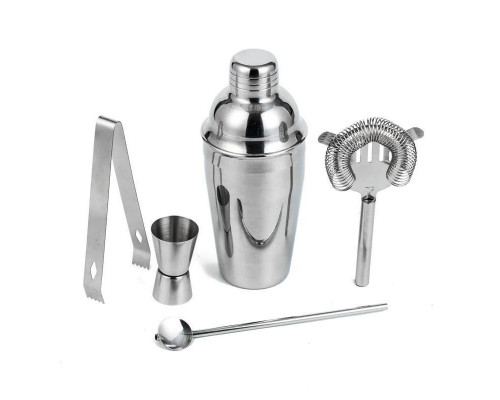 Набір для бару ТМ для приготування коктейлів 550 мл 5 предметів Сріблястий (С051366)