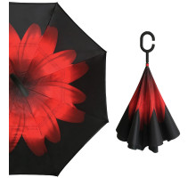 Парасолька Up-Brella колір Червона Квітка жіноча Чорний (2907-7785)
