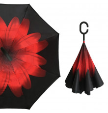 Парасолька Up-Brella колір Червона Квітка жіноча Чорний (2907-7785)