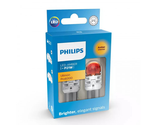 Комплект світлодіодних ламп Philips 11498AU60X2 P21W LED Ultinon Pro6000 SI 12V BAU15S amber Комплект світлодіодних ламп Philips 11498AU60X2 P21W LED Ultinon Pro6000 SI 12V BAU15S amber