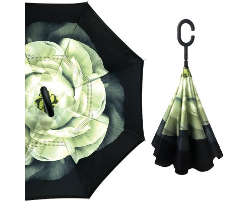 Парасолька зворотного додавання Up-Brella Біла Гарденія (2907-13251) Парасолька зворотного додавання Up-Brella Біла Гарденія (2907-13251)