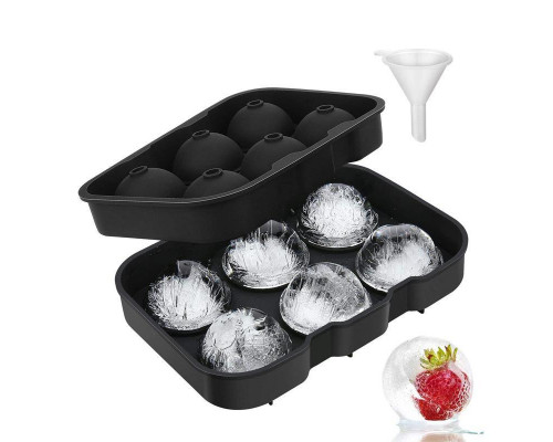 Форма для льоду силіконова Ice Куля 6 комірок 18,5x12,5x4,6 см Чорний (C051355)