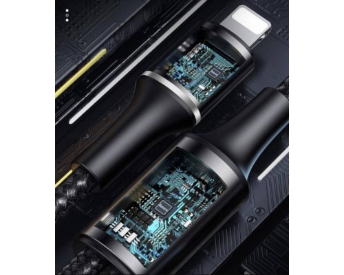 Зарядка USB кабель Bаseus для синхронізації і зарядки iPhone Apple Lightning led підсвічуванням 2 м Чорний Зарядка USB кабель Bаseus для синхронізації і зарядки iPhone Apple Lightning led підсвічуванням 2 м Чорний