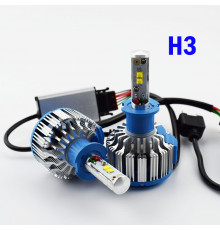 Комплект LED ламп TurboLed T1 H3 6000K 50W 12/24v CanBus з активним охолодженням