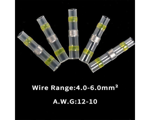 Термозбіжна гільза з припоєм PR термоусадка 4.0-6.0 мм² 50 шт Жовтий (C050948-50)