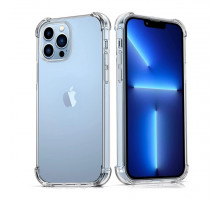 Силіконовий протиударний чохол панель + скло 9Н на Iphone 13 pro прозорий Case (545645646)