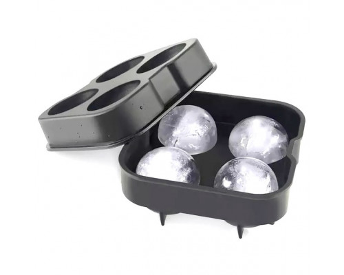 Набір силіконових форм для льоду Ice Куб і Куля 4 комірки 2 шт Чорний (C051348-51354)