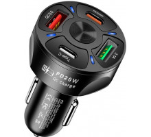 Автомобільний зарядний пристрій No Brand CWa 2USB 2Type-C PD20W QC 3.0 Black (70250551)