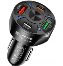 Автомобільний зарядний пристрій No Brand CWa 2USB 2Type-C PD20W QC 3.0 Black (70250551)