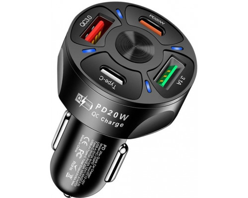Автомобільний зарядний пристрій No Brand CWa 2USB 2Type-C PD20W QC 3.0 Black (70250551) Автомобільний зарядний пристрій No Brand CWa 2USB 2Type-C PD20W QC 3.0 Black (70250551)