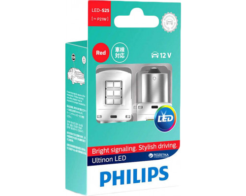 Автолампа діоди PHILIPS 11498ULRX2 P21W LED 12 X2 Red Автолампа діоди PHILIPS 11498ULRX2 P21W LED 12 X2 Red