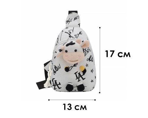 Дитяча сумка рюкзак Lesko A-407 Cow Білий (12206-74489) Дитяча сумка рюкзак Lesko A-407 Cow Білий (12206-74489)