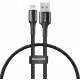 Зарядка USB кабель Bаseus для синхронізації і зарядки iPhone Apple Lightning led підсвічуванням 2 м Чорний