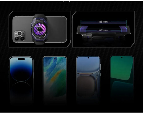 Комплект: кулер охолодження (радіатор) Black Shark FunCooler 3 Pro + 4 напальчники Sarafox з боксом для зберігання Комплект: кулер охолодження (радіатор) Black Shark FunCooler 3 Pro + 4 напальчники Sarafox з боксом для зберігання