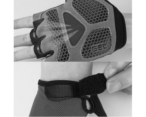 Велорукавички без пальців Rogtyo L Black (65376514)