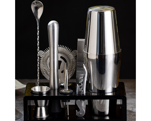 Набір для бару з підставкою Youchen MC-H10 700/600 мл 10 предметів Хром (2642832303)