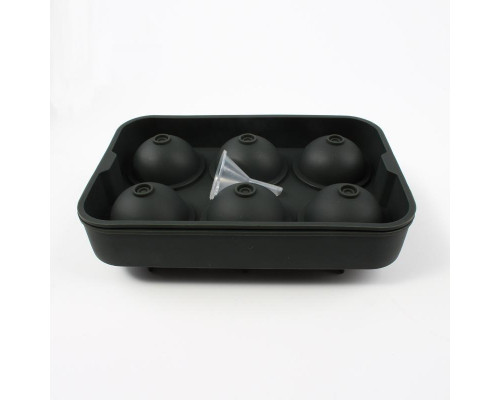 Форма для льоду силіконова Ice Куля 6 комірок 18,5x12,5x4,6 см Чорний (C051355)