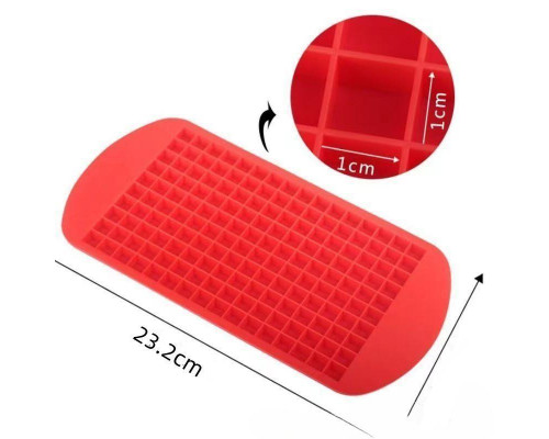 Форма для льоду силіконова СМ Кубики 160 комірок 23х12 см Червоний (С051362)