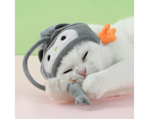 Іграшка-шапочка Lesko DT-569 Gray Penguin для котів Іграшка-шапочка Lesko DT-569 Gray Penguin для котів